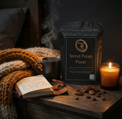 Warmery Sweet Pecan Coffee on the night stand table