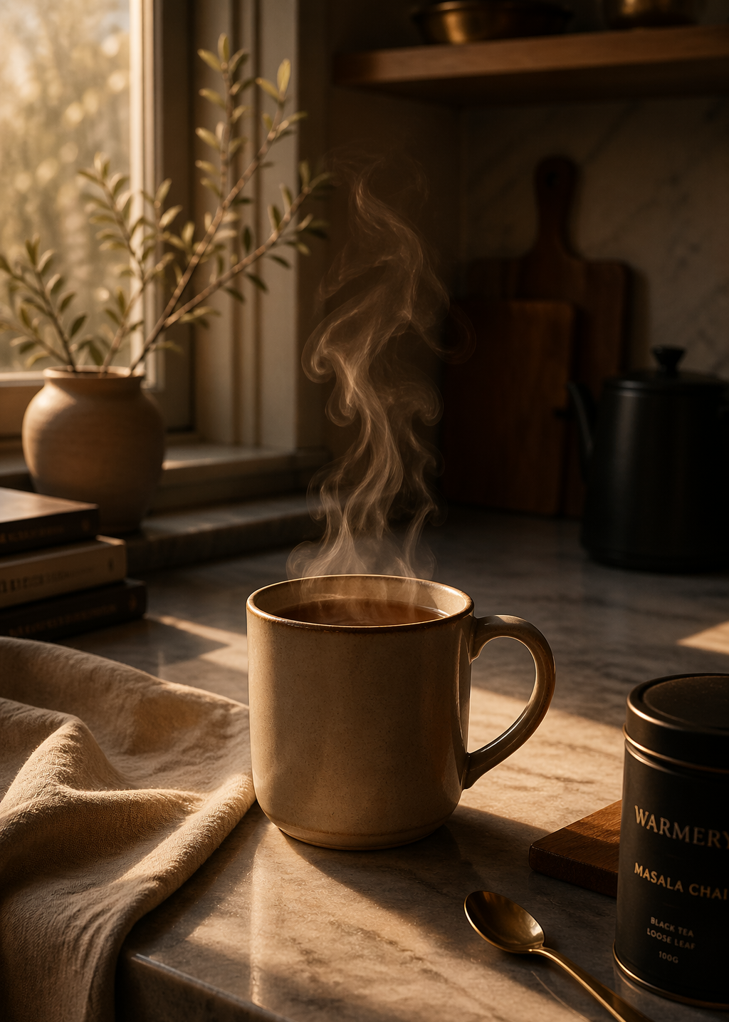 A calm and cosy tea ritual showing how small moments can help you slow down and reset your day