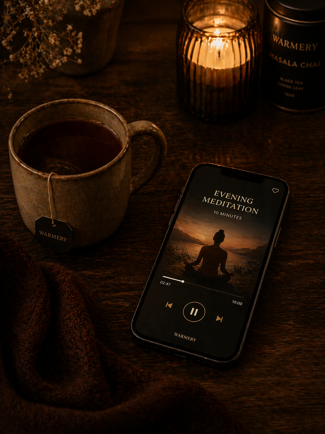 Combine herbal tea with guided meditation to create a calming daily ritual